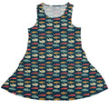 Fish Flow Dress Geek Nerd 0925 Animal Patterns Design by Heather Davenport