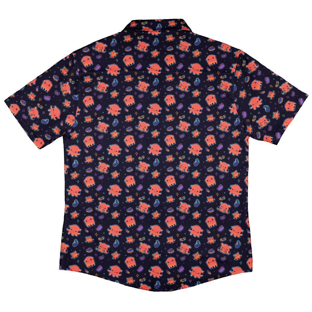 Flapjack Octopus Anime Button Up Shirt Geek Nerd adult sizing anime Design by Ardi Tong