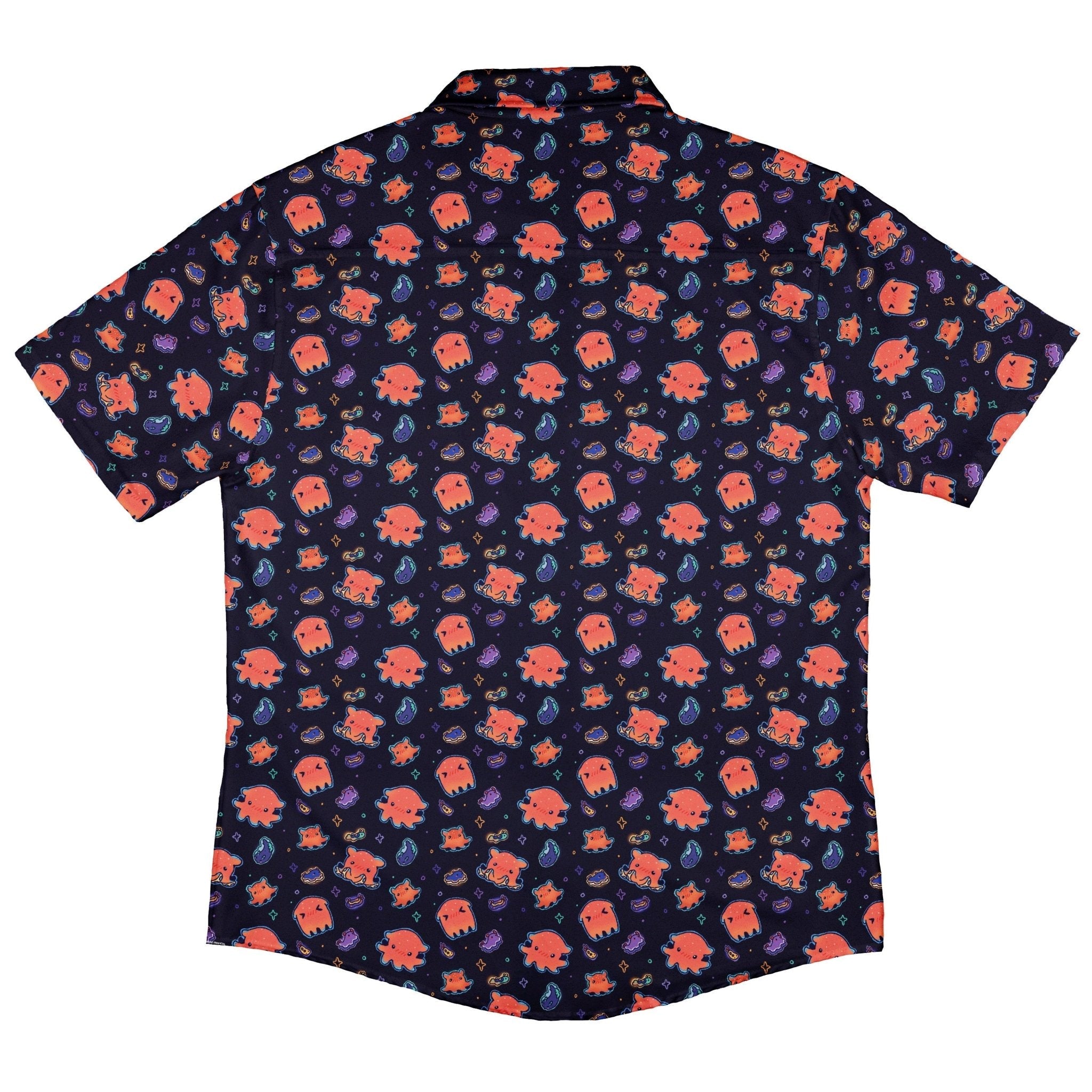 Flapjack Octopus Anime Button Up Shirt Geek Nerd adult sizing anime Design by Ardi Tong