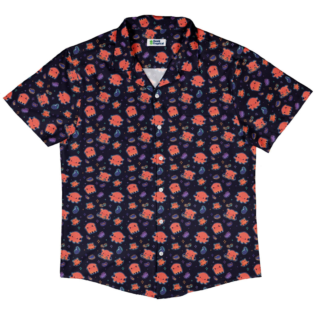 Flapjack Octopus Anime Button Up Shirt Geek Nerd adult sizing anime Design by Ardi Tong
