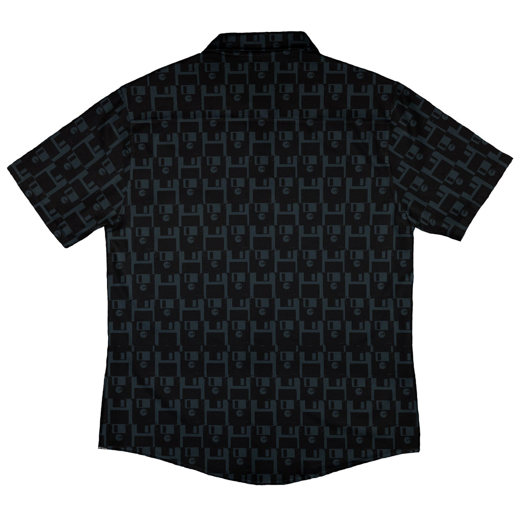 Floppy Disk Button Up Shirt Geek Nerd adult sizing computer print Design by Random Galaxy