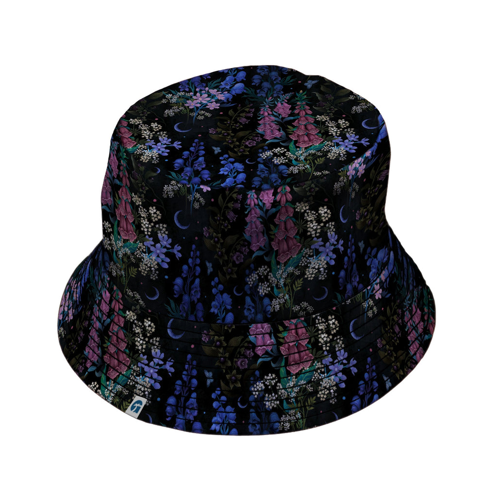 Floral Purple Night Bucket Hat Geek Nerd 0925 Botany Print Design by Episodic