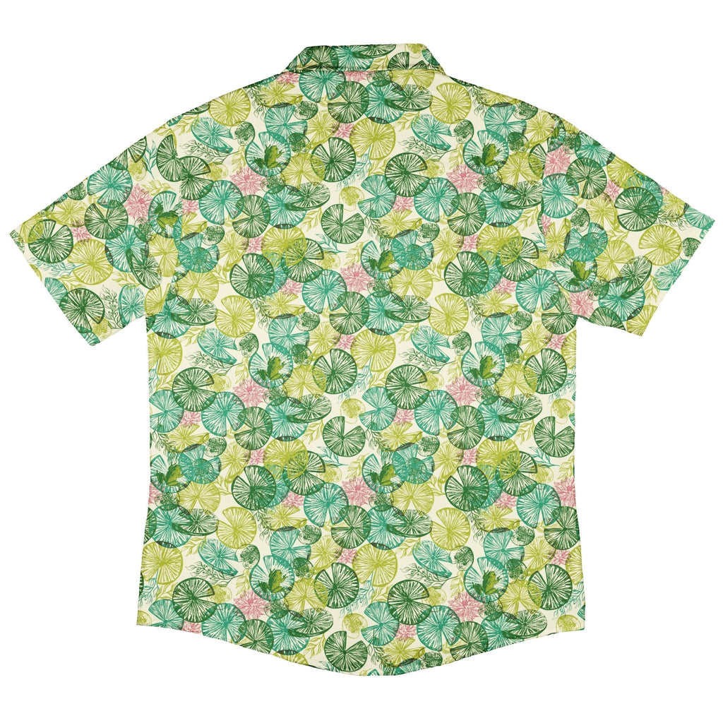 Frog Among Lilies Button Up Shirt Geek Nerd 0925 adult sizing All Adult Button Up Shirts