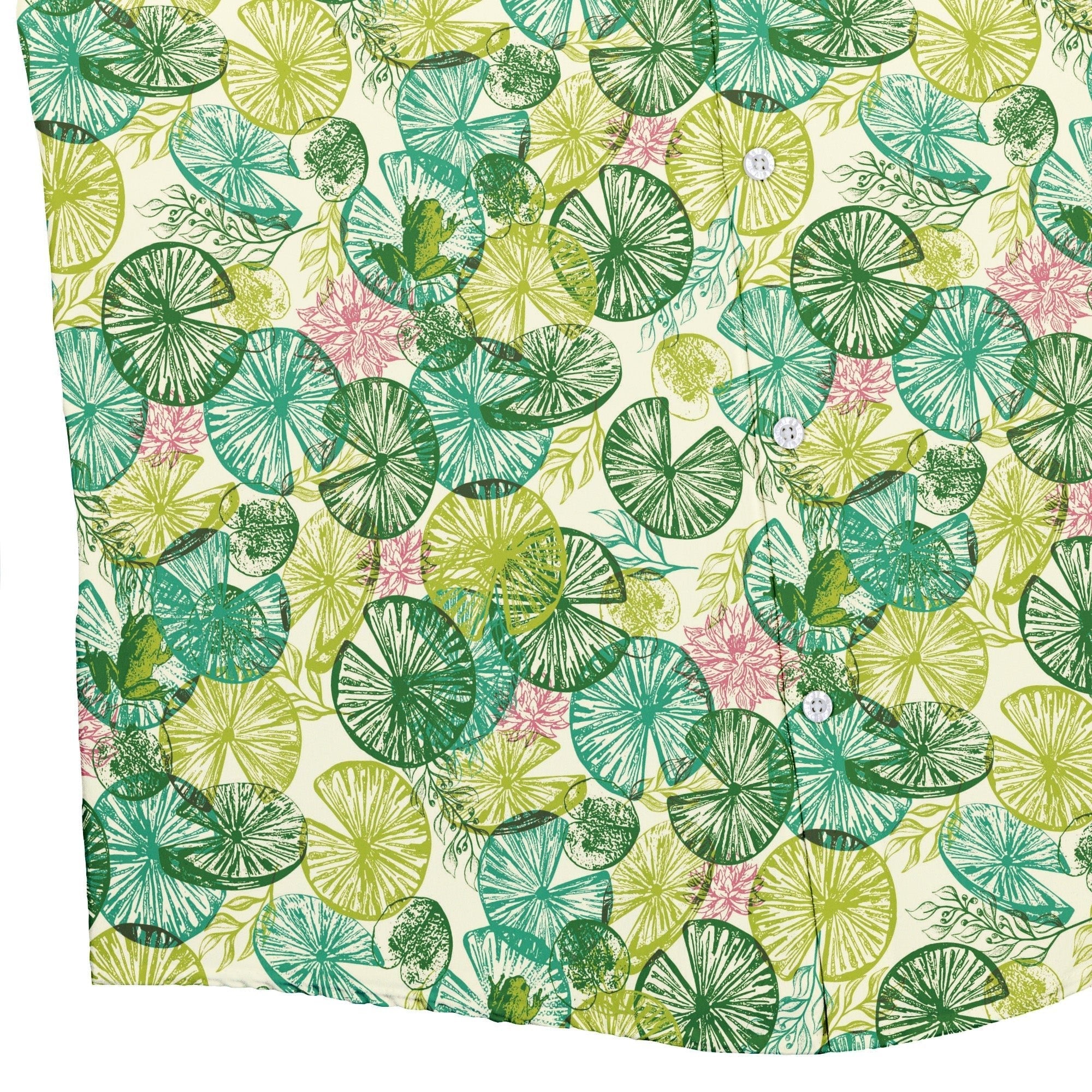 Frog Among Lilies Button Up Shirt Geek Nerd 0925 adult sizing All Adult Button Up Shirts