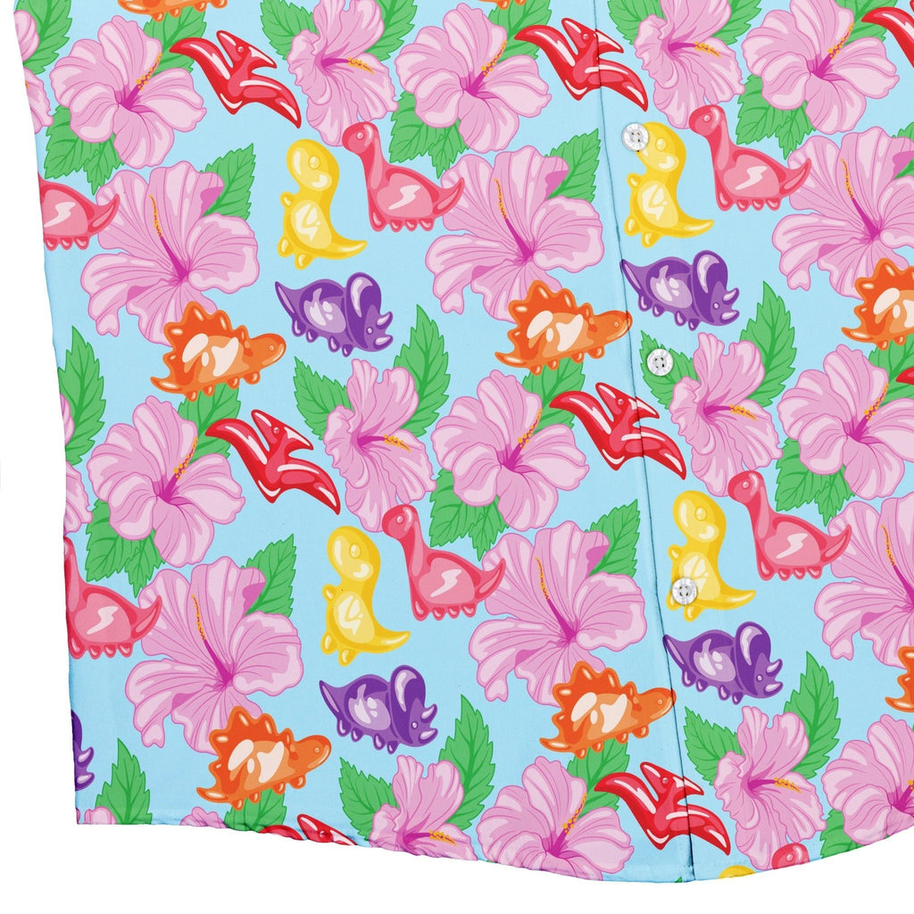 Fruit Snack Dinos Button Up Shirt Geek Nerd 0925 adult sizing All Adult Button Up Shirts