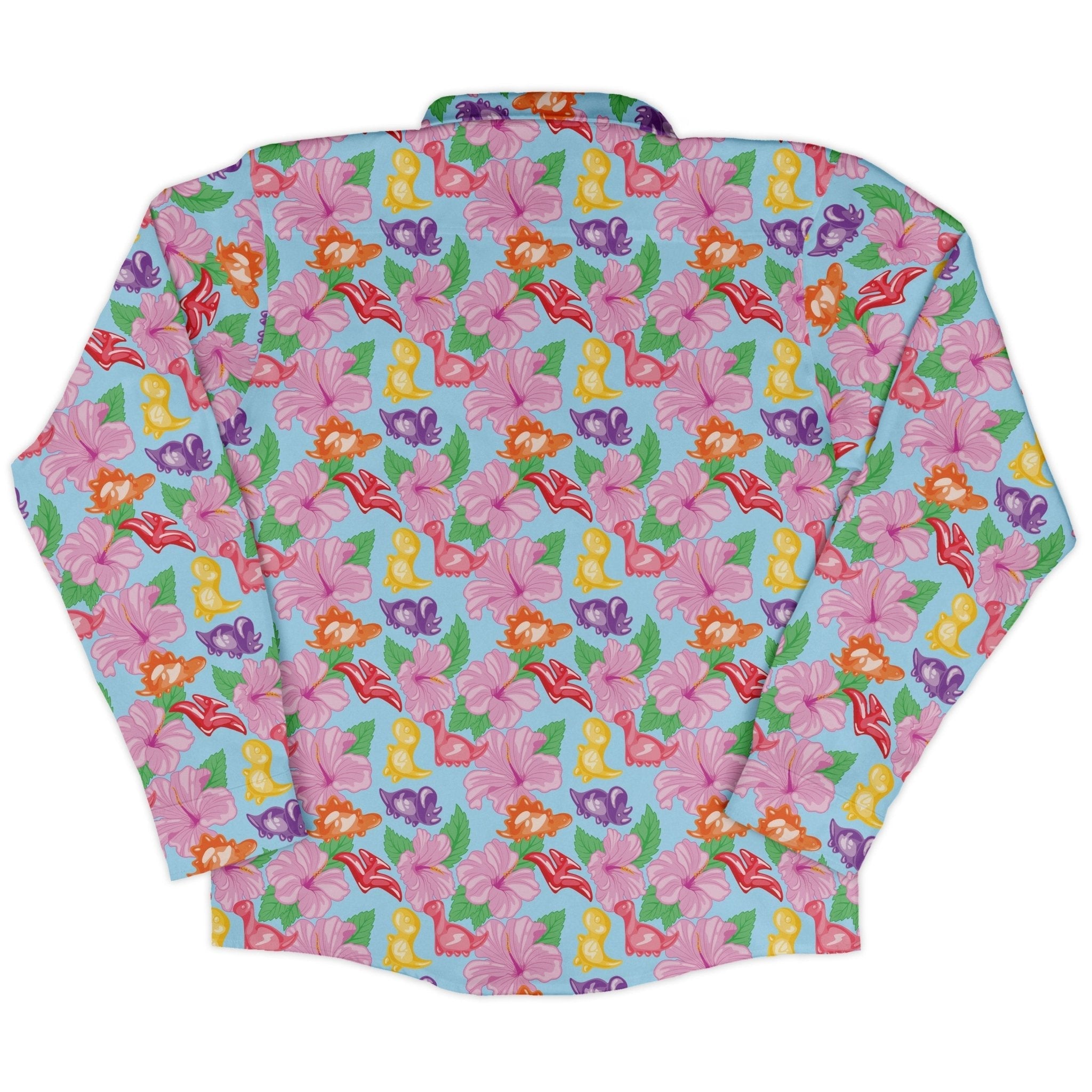 Fruit Snack Dinos Long Sleeve Button Up Shirt Geek Nerd 0925 adult sizing All Adult Button Up Shirts