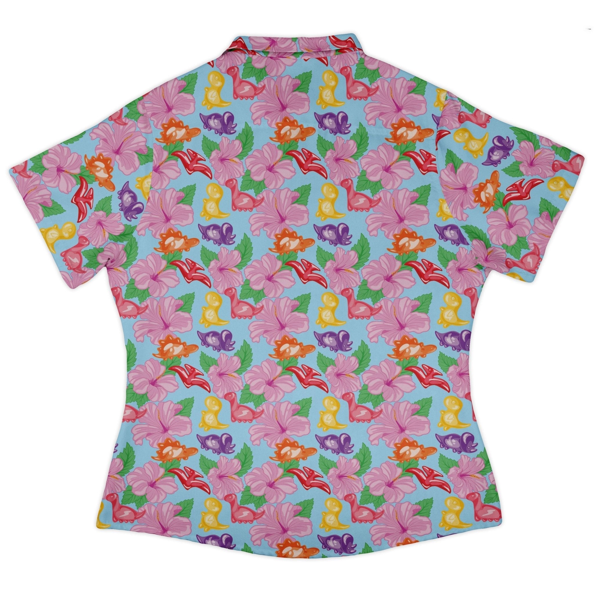 Fruit Snack Dinos Curvy Button Up Shirt Geek Nerd 0925 All Adult Button Up Shirts Animal Patterns