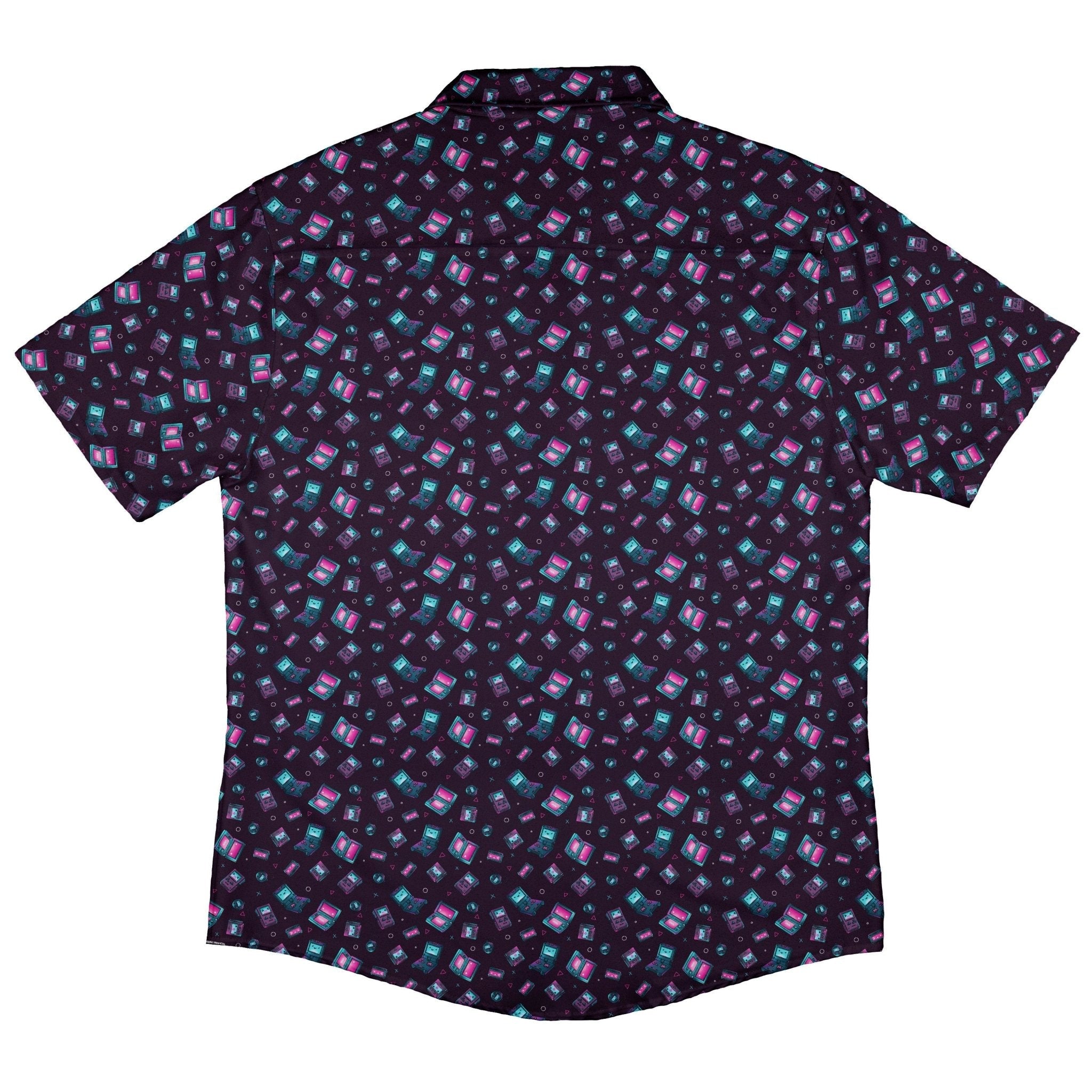 Gaming Consoles Anime Purple Button Up Shirt Geek Nerd adult sizing Design by Ardi Tong q225