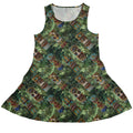 Geek Tiki Masks Light Green Dress Geek Nerd board game print computer print Designs by Nathan