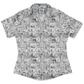 Geek Tropical Manga Curvy Button Up Shirt Geek Nerd Anime Design by Claire Murphy new