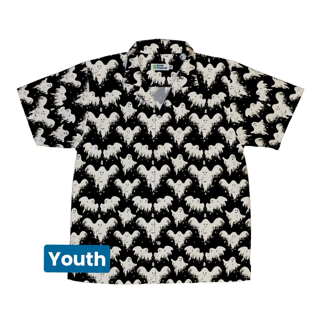 Ghost Castle Youth Hawaiian Shirt Geek Nerd halloween q4