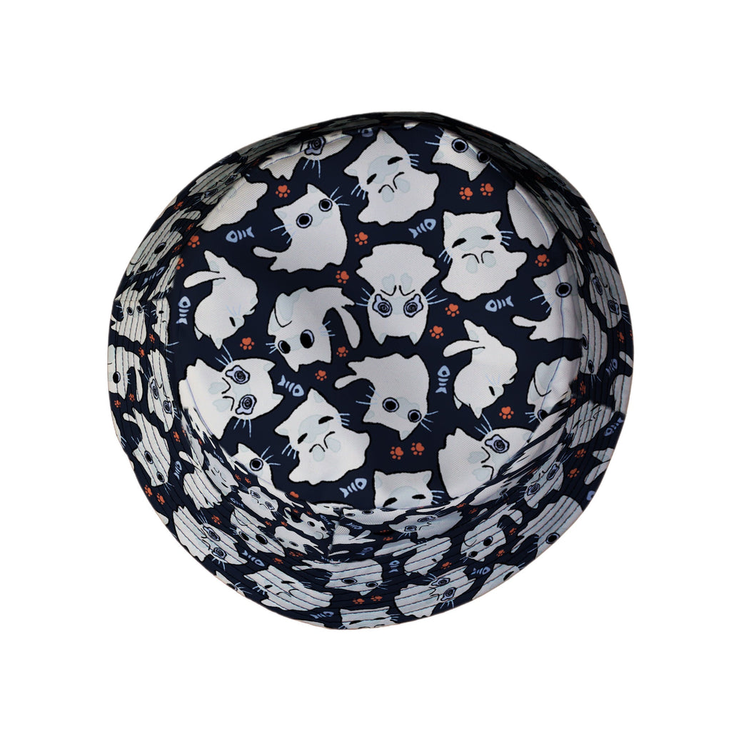 Ghost Cats Bucket Hat Geek Nerd 0925 Animal Patterns Design by Ardi Tong