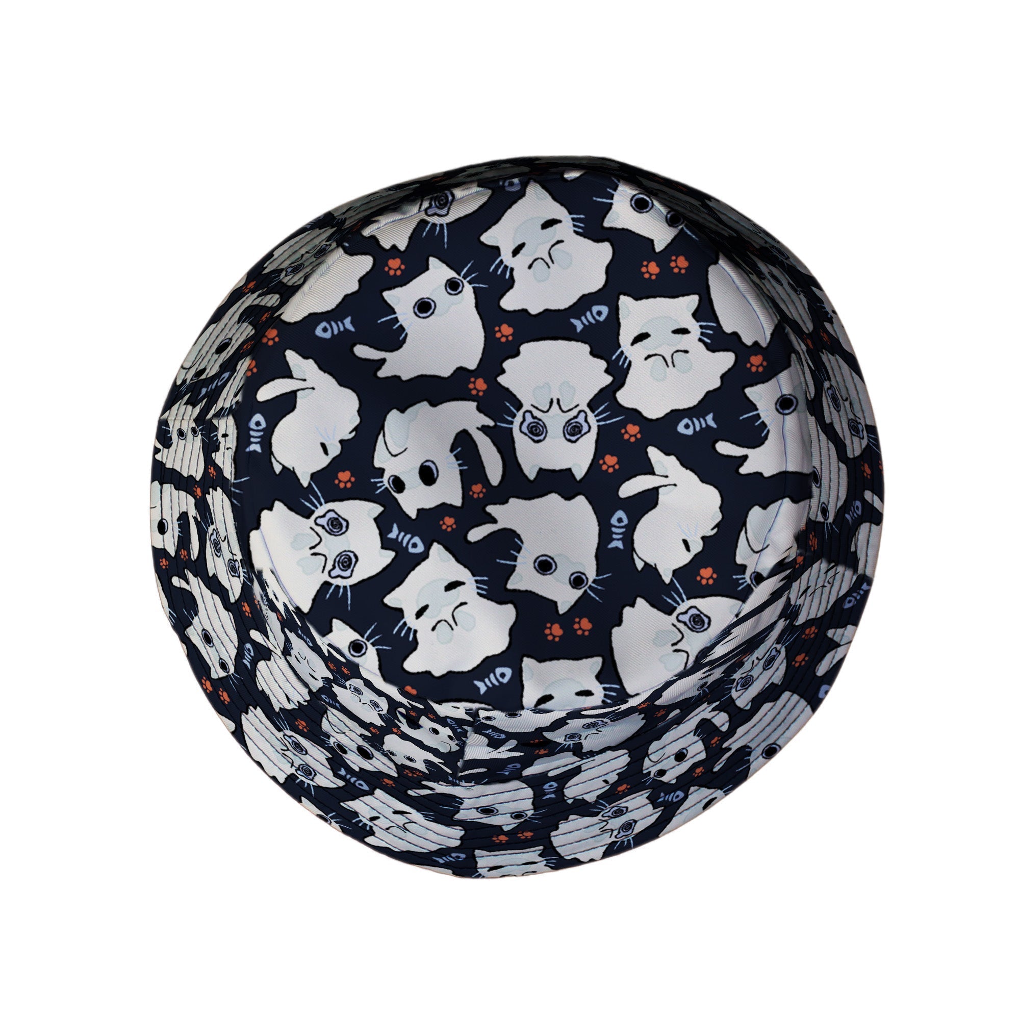 Ghost Cats Bucket Hat Geek Nerd 0925 Animal Patterns Design by Ardi Tong