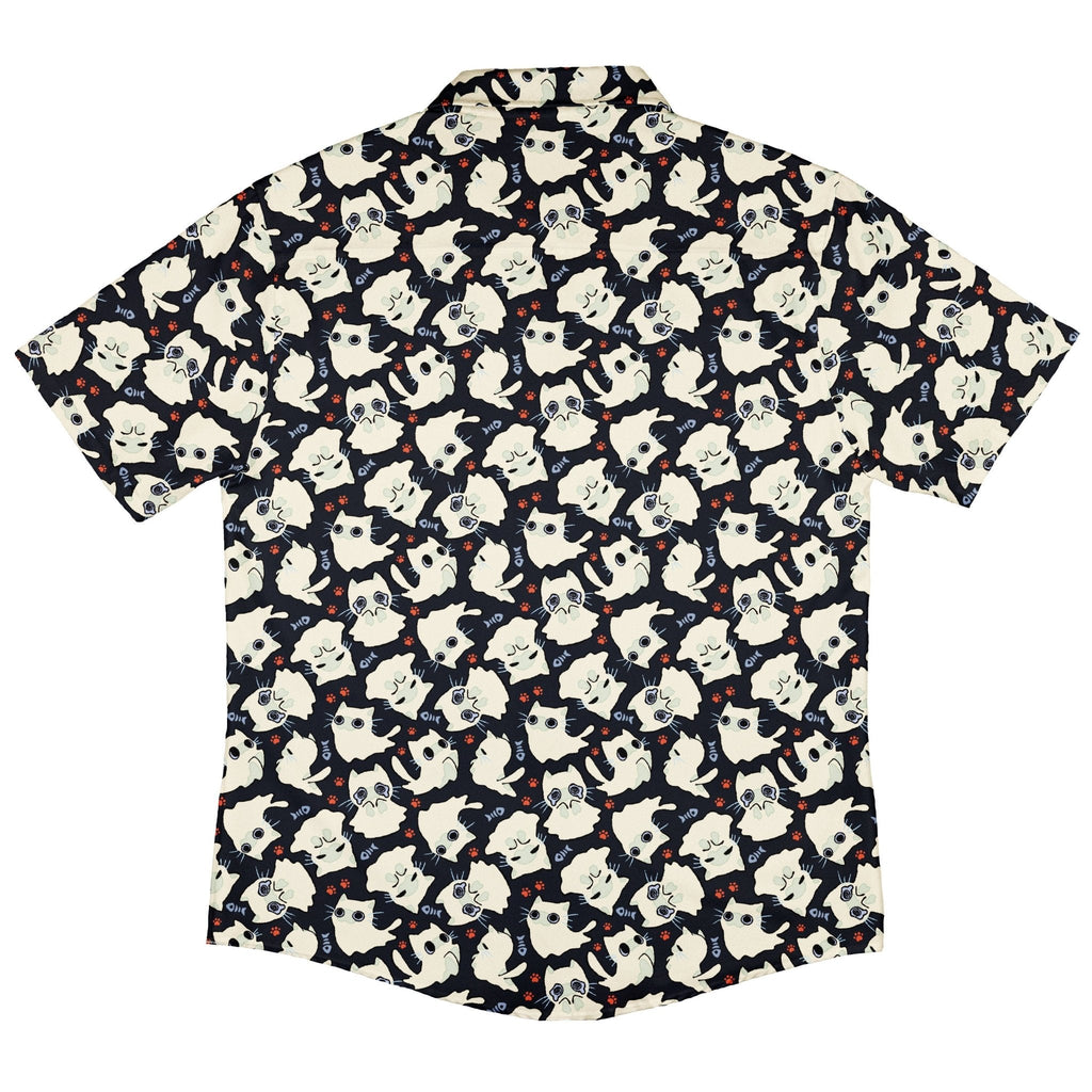 Ghost Cats Button Up Shirt Geek Nerd 0925 adult sizing All Adult Button Up Shirts