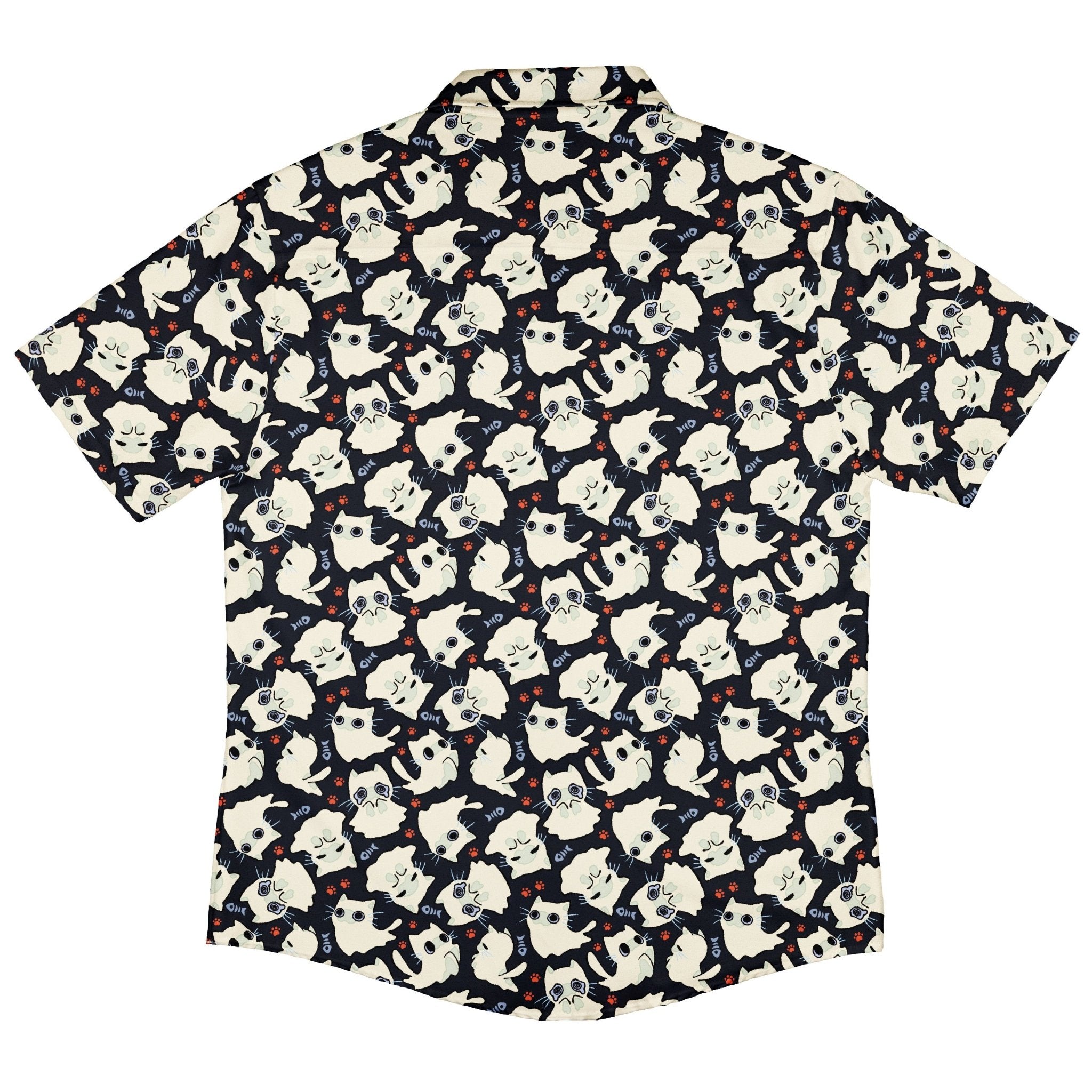 Ghost Cats Button Up Shirt Geek Nerd 0925 adult sizing All Adult Button Up Shirts
