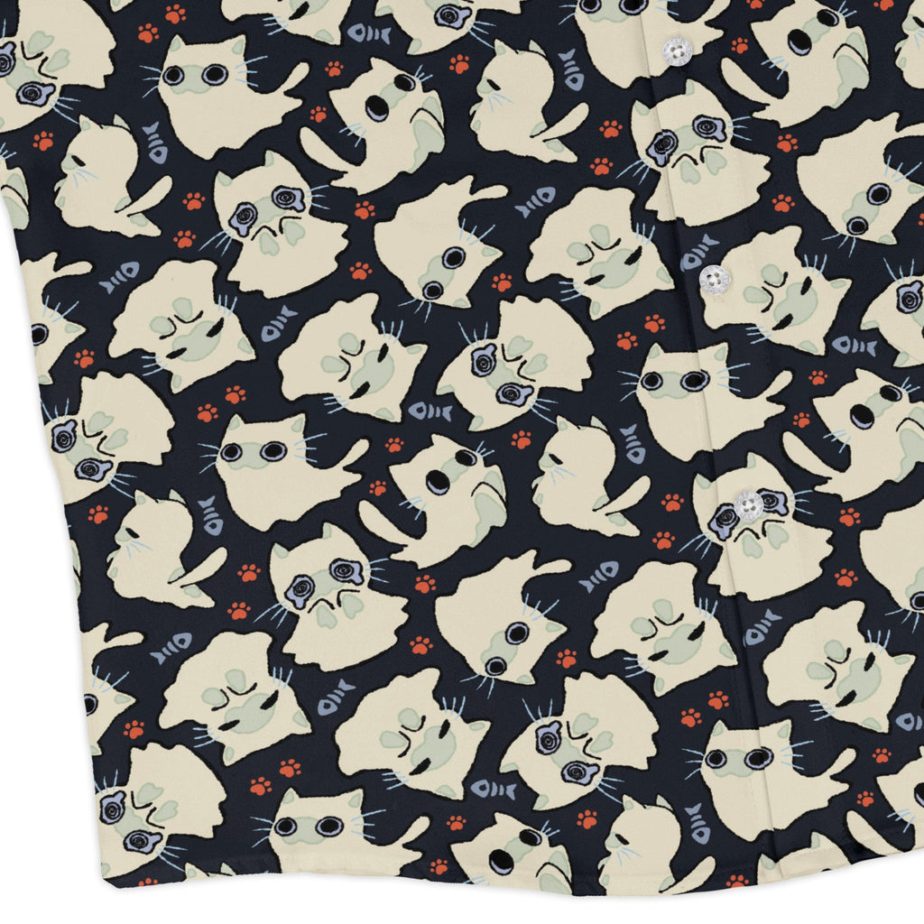 Ghost Cats Long Sleeve Button Up Shirt Geek Nerd 0925 adult sizing All Adult Button Up Shirts