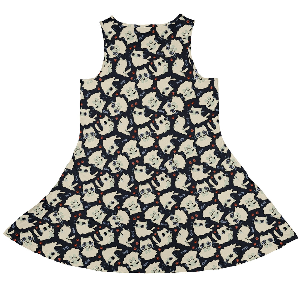 Ghost Cats Dress Geek Nerd 0925 Animal Patterns Design by Ardi Tong