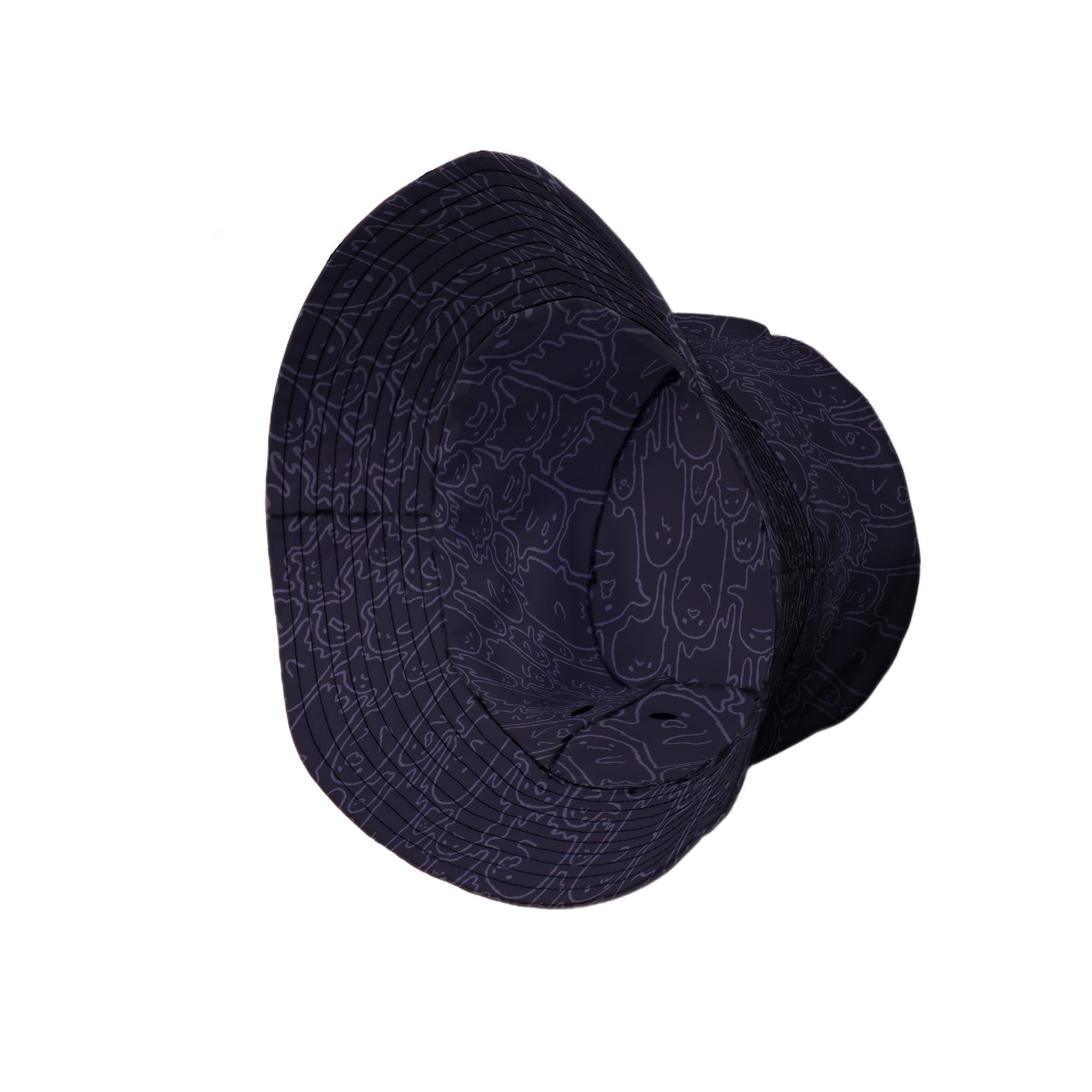 Ghost Wall Purple Bucket Hat Geek Nerd 0925 Design by Ardi Tong Fantasy Prints