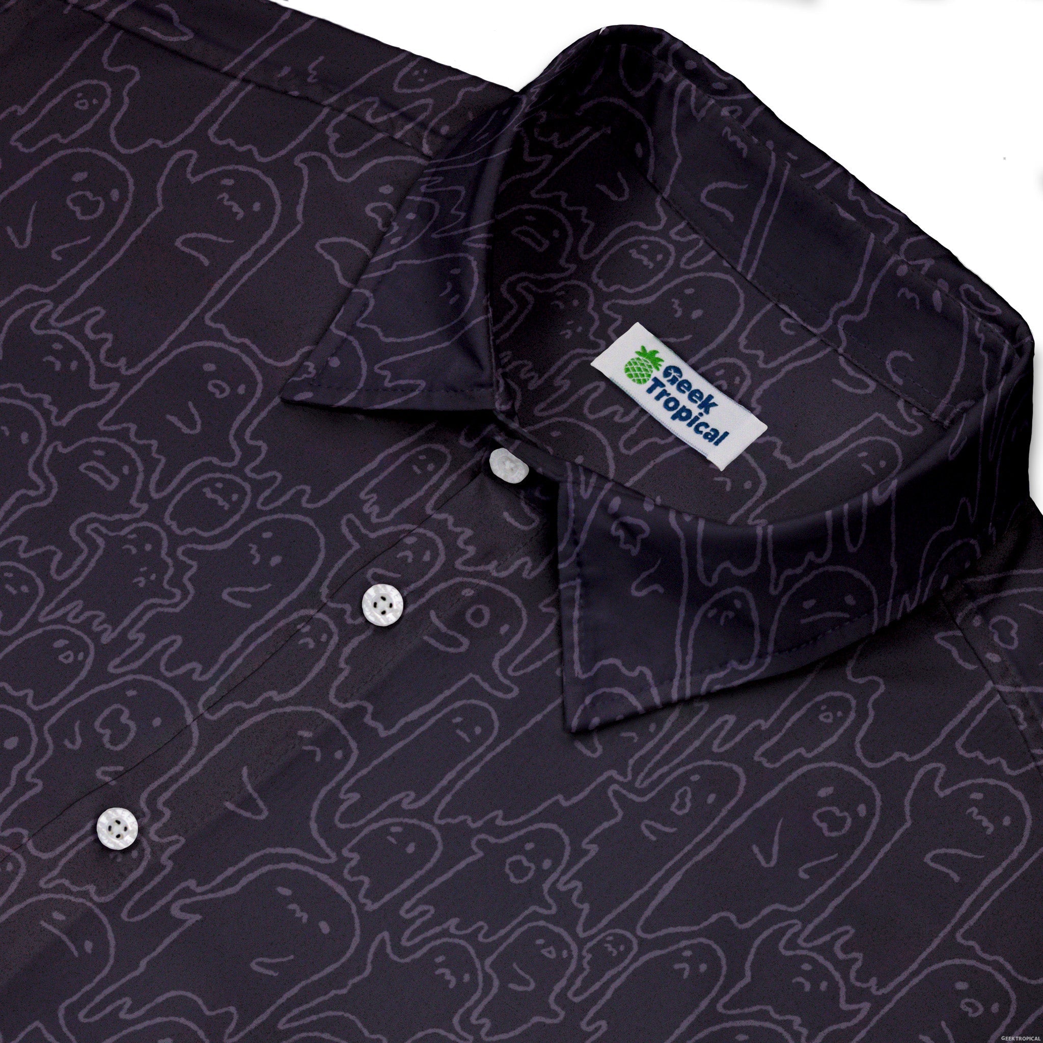 Ghost Wall Purple Button Up Shirt Geek Nerd 0925 adult sizing All Adult Button Up Shirts