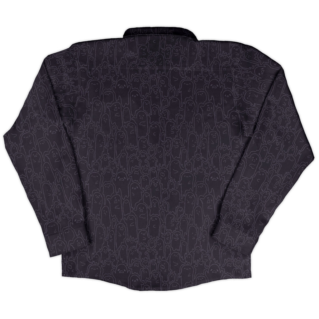 Ghost Wall Purple Long Sleeve Button Up Shirt Geek Nerd 0925 adult sizing All Adult Button Up Shirts