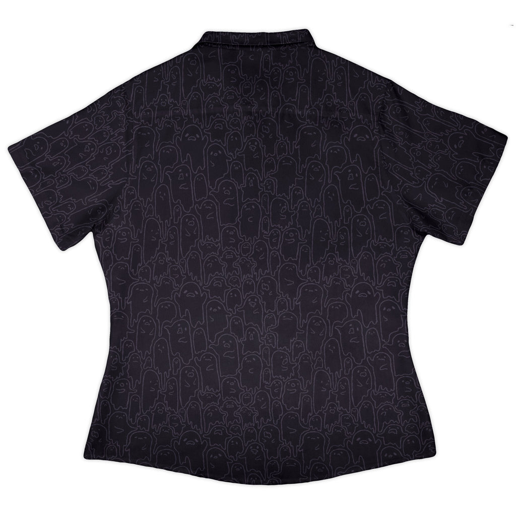 Ghost Wall Purple Curvy Button Up Shirt Geek Nerd 0925 All Adult Button Up Shirts Design by Ardi Tong