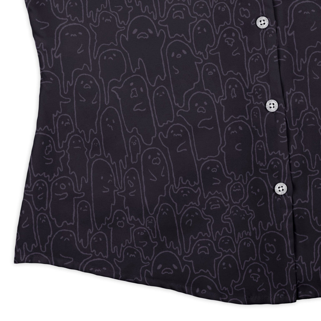Ghost Wall Purple Curvy Button Up Shirt Geek Nerd 0925 All Adult Button Up Shirts Design by Ardi Tong