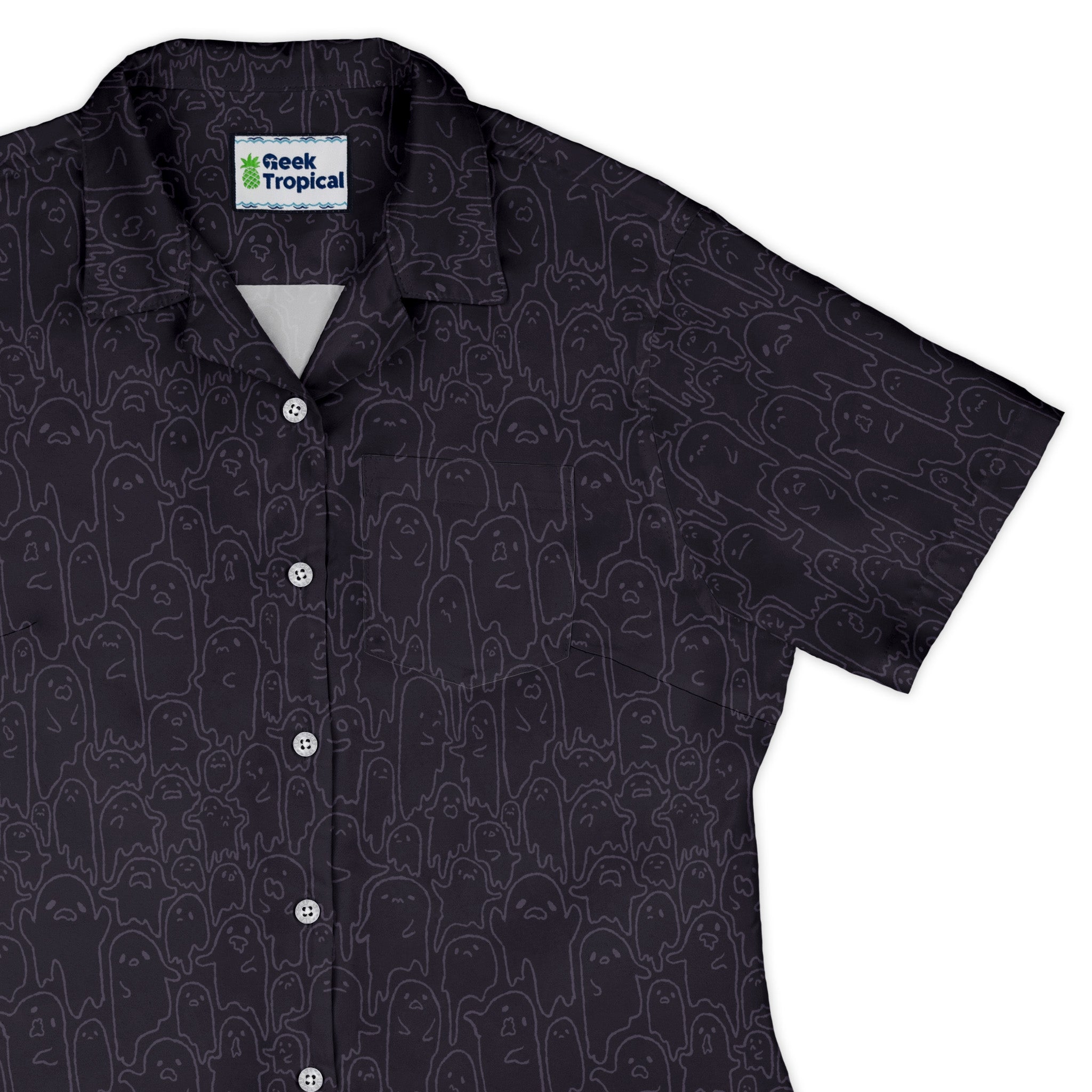 Ghost Wall Purple Curvy Button Up Shirt Geek Nerd 0925 All Adult Button Up Shirts Design by Ardi Tong
