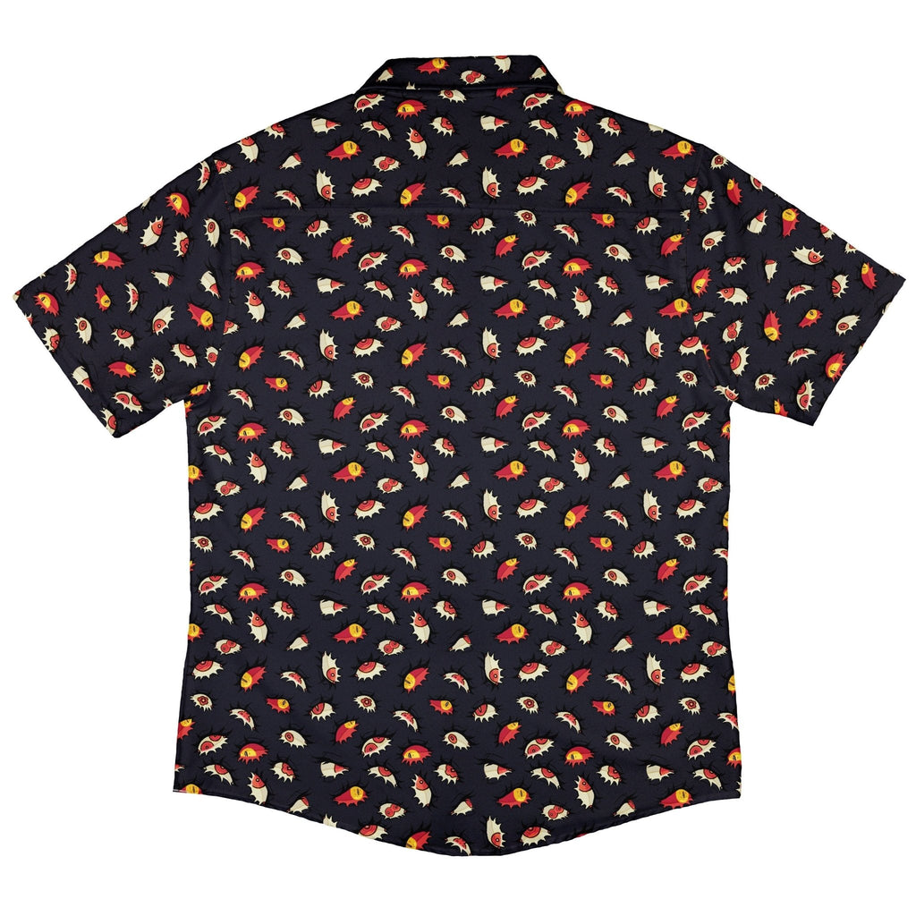 Ghoul Eyes Button Up Shirt Geek Nerd adult sizing halloween q4