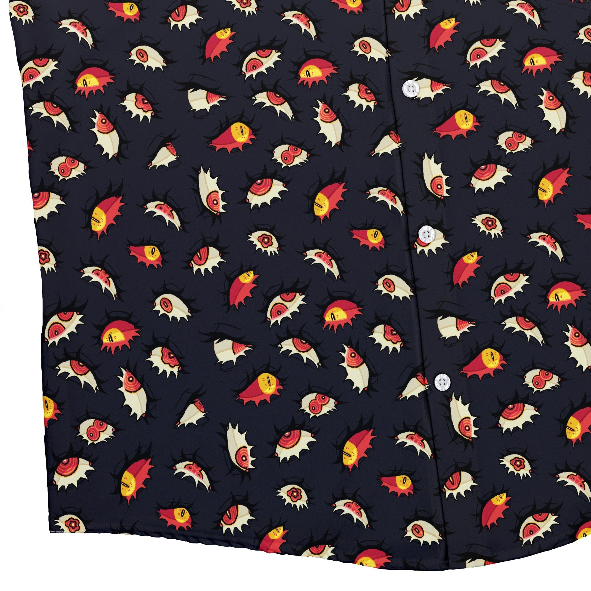 Ghoul Eyes Button Up Shirt Geek Nerd adult sizing halloween q4