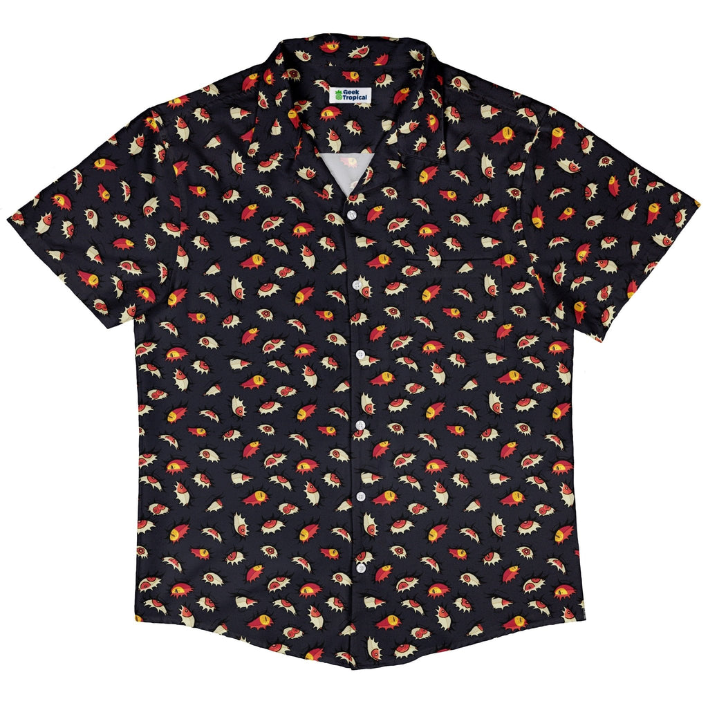 Ghoul Eyes Button Up Shirt Geek Nerd adult sizing halloween q4