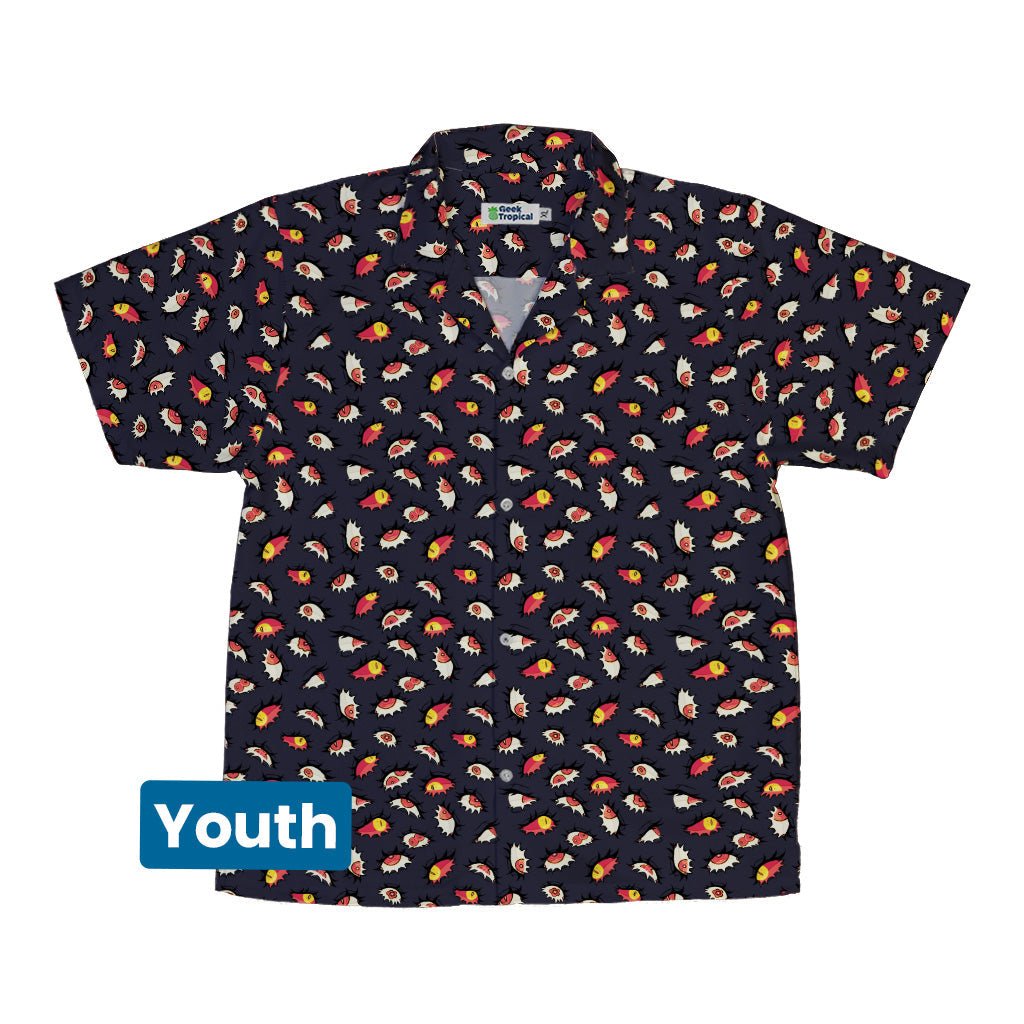 Ghoul Eyes Youth Hawaiian Shirt Geek Nerd halloween q4
