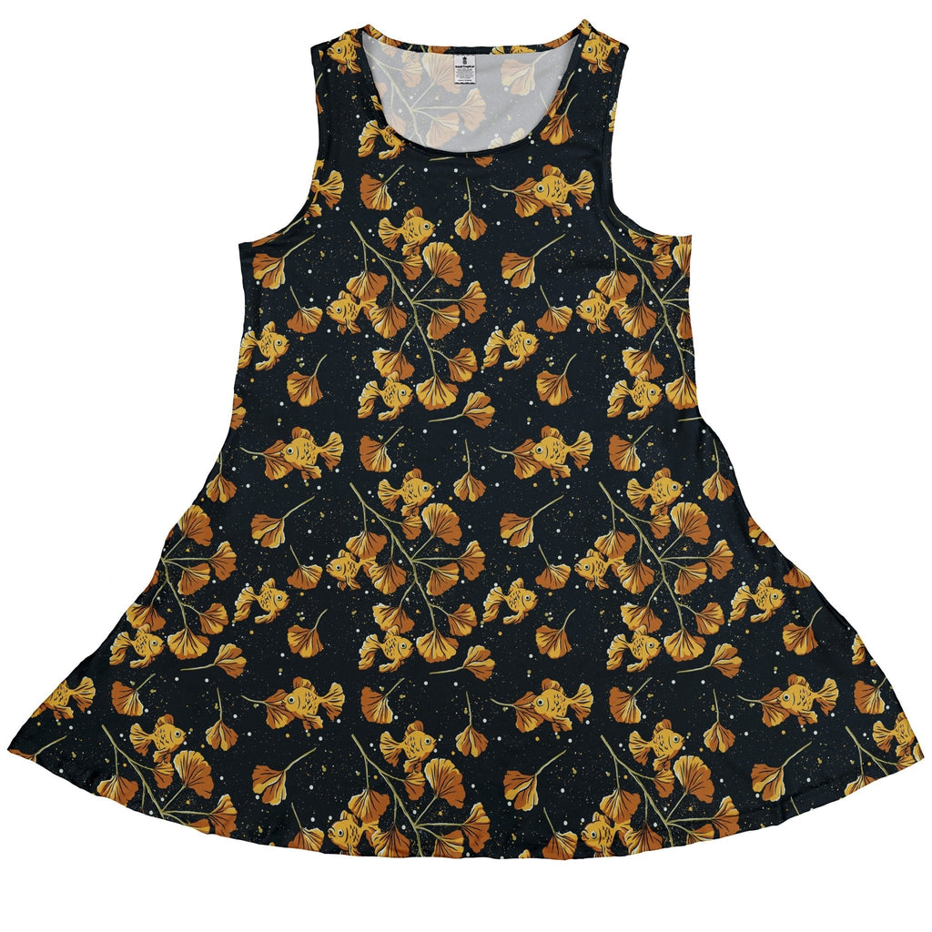 Ginkgo Golden Fish Dress Geek Nerd 0925 Animal Patterns Botany Print