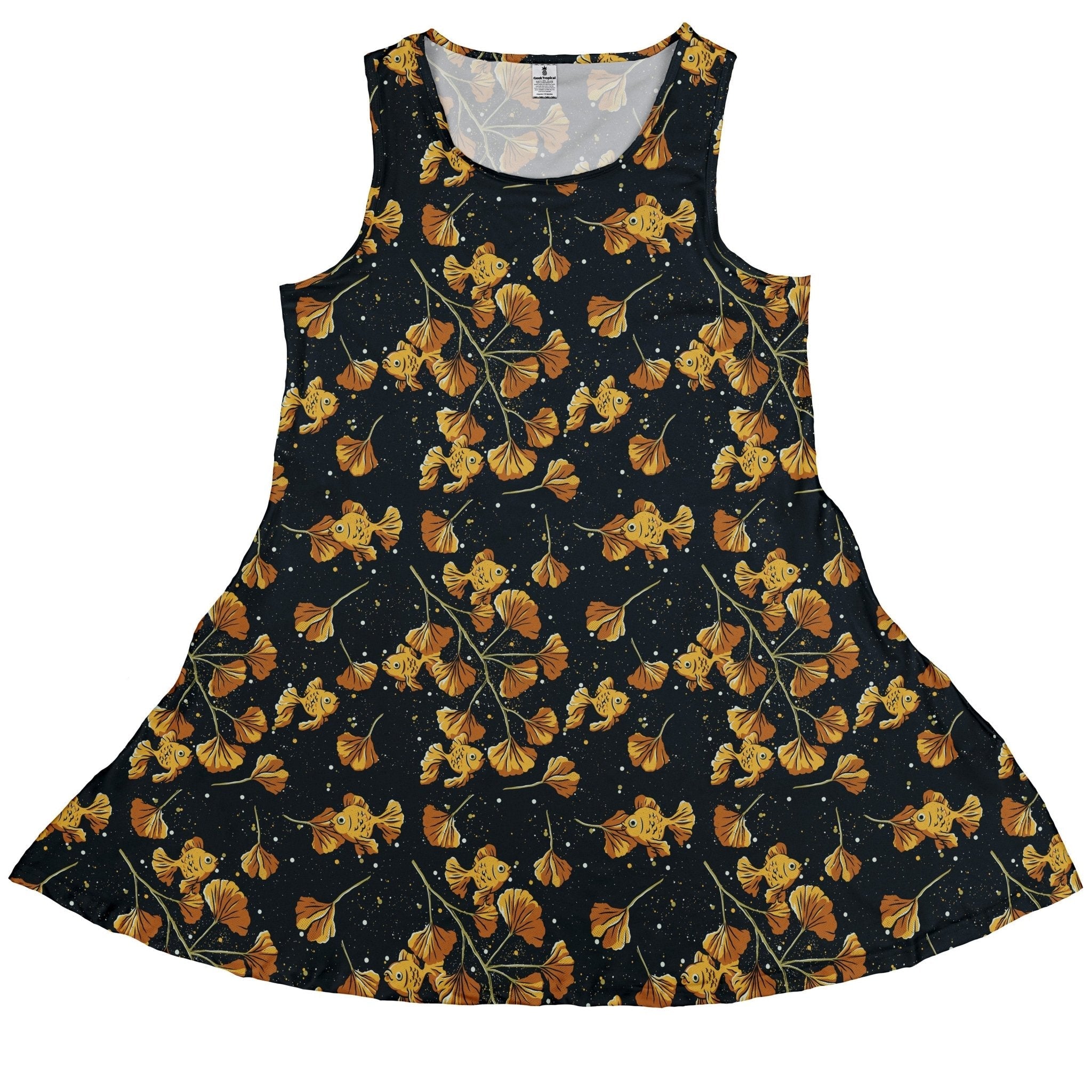 Ginkgo Golden Fish Dress Geek Nerd 0925 Animal Patterns Botany Print