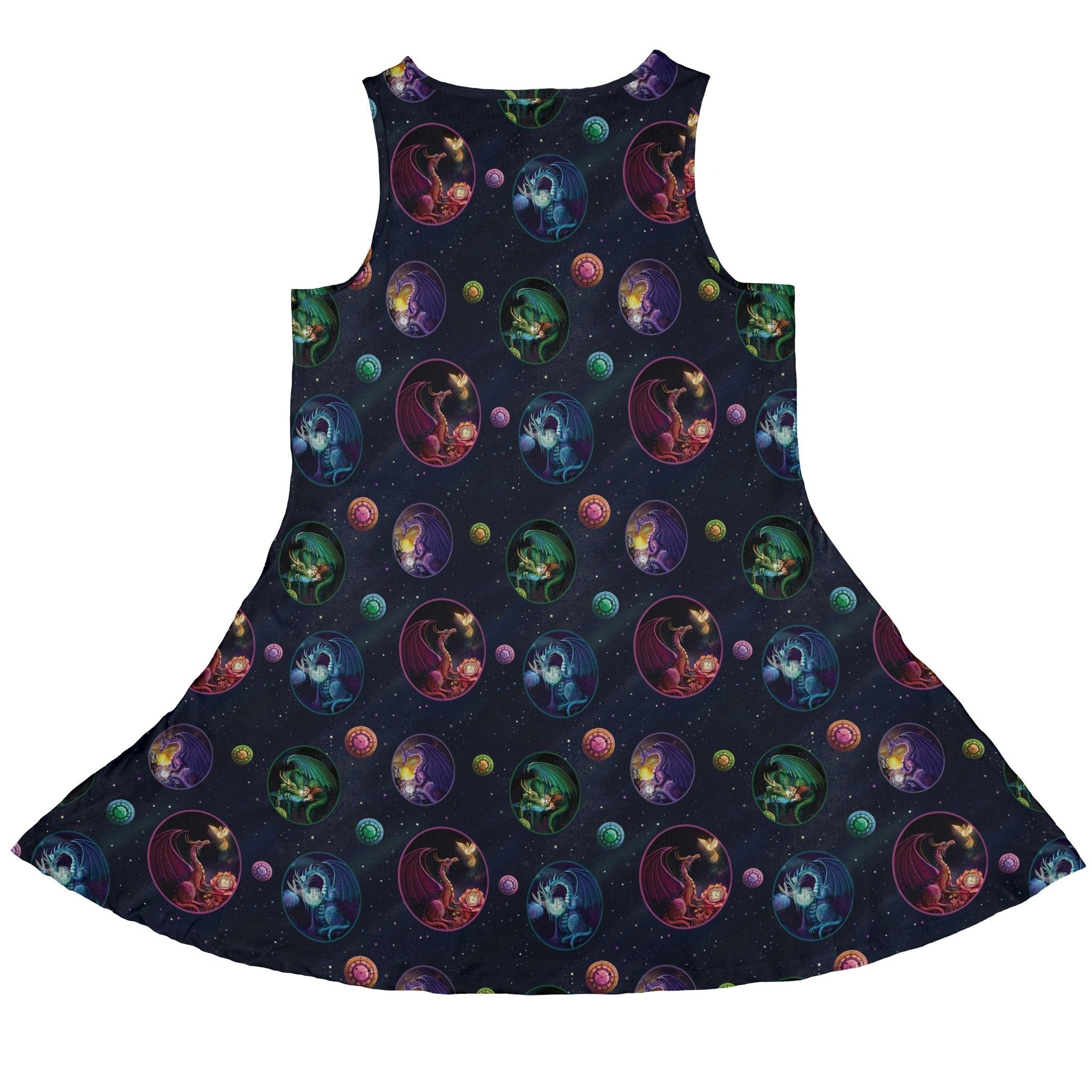 Glimpses In Dragon Time Dress Geek Nerd Animal Patterns Designed by Rose Khan Fantasy Prints