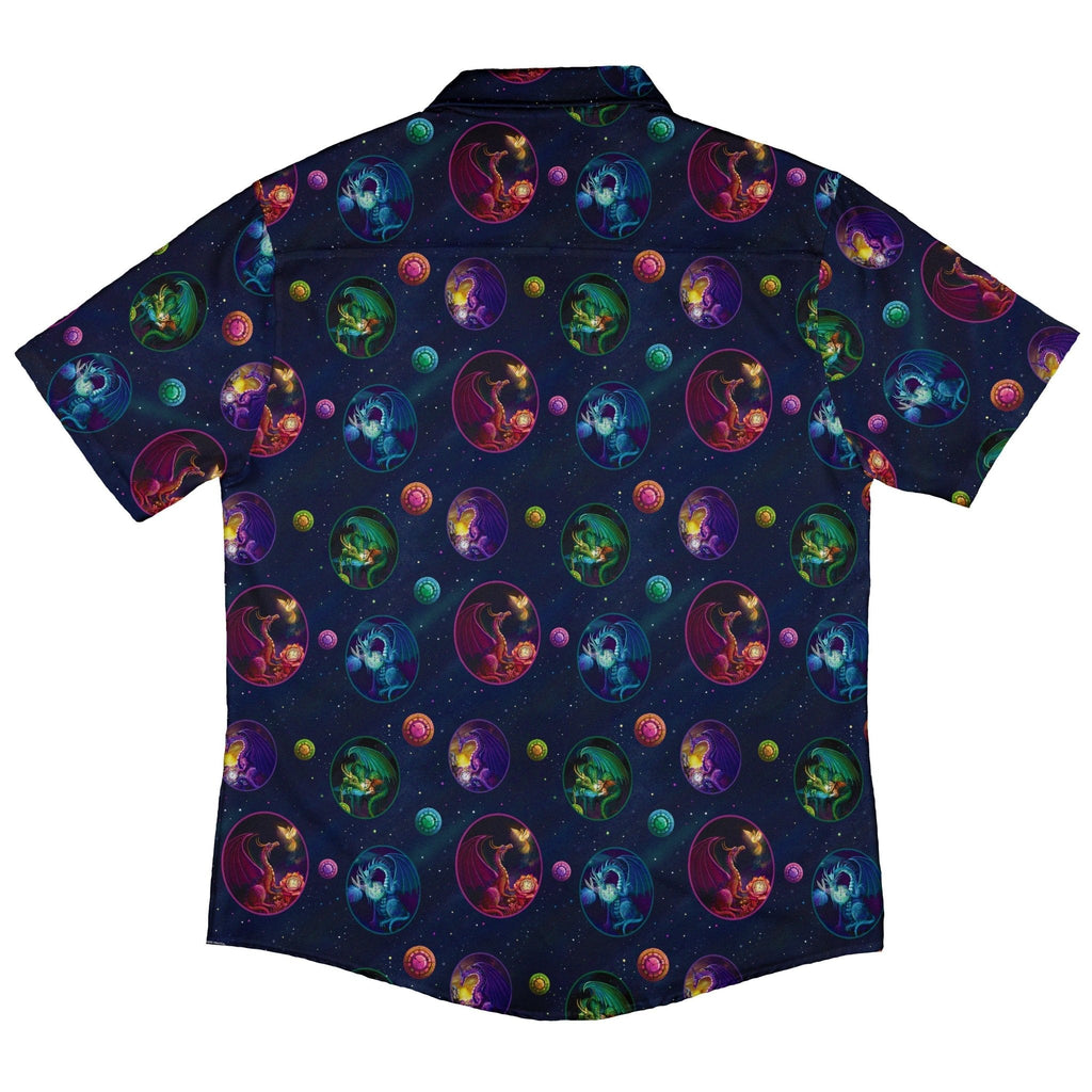 Glimpses in Dragon Time Button Up Shirt - adult sizing - Animal Patterns - Designed by Rose Khan
