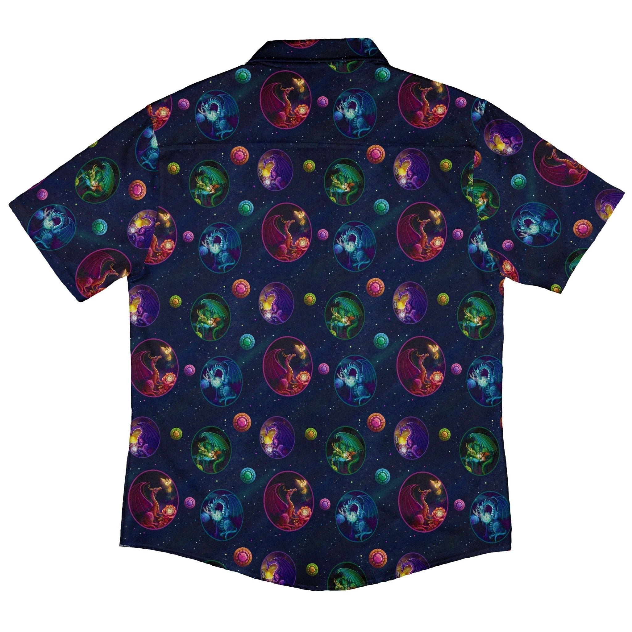 Glimpses in Dragon Time Button Up Shirt - adult sizing - Animal Patterns - Designed by Rose Khan