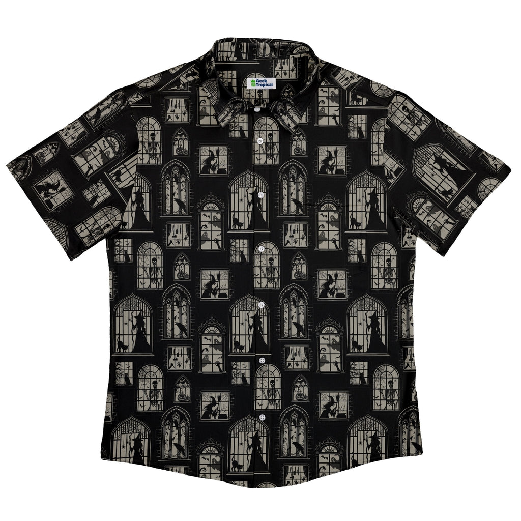 Gothic Windows Button Up Shirt Geek Nerd 0925 adult sizing All Adult Button Up Shirts