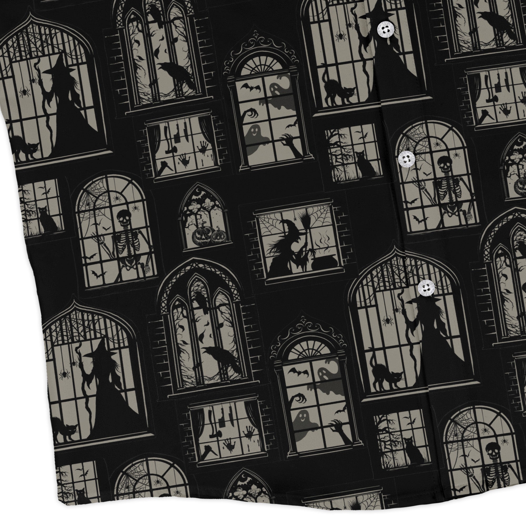 Gothic Windows Long Sleeve Button Up Shirt Geek Nerd 0925 adult sizing All Adult Button Up Shirts