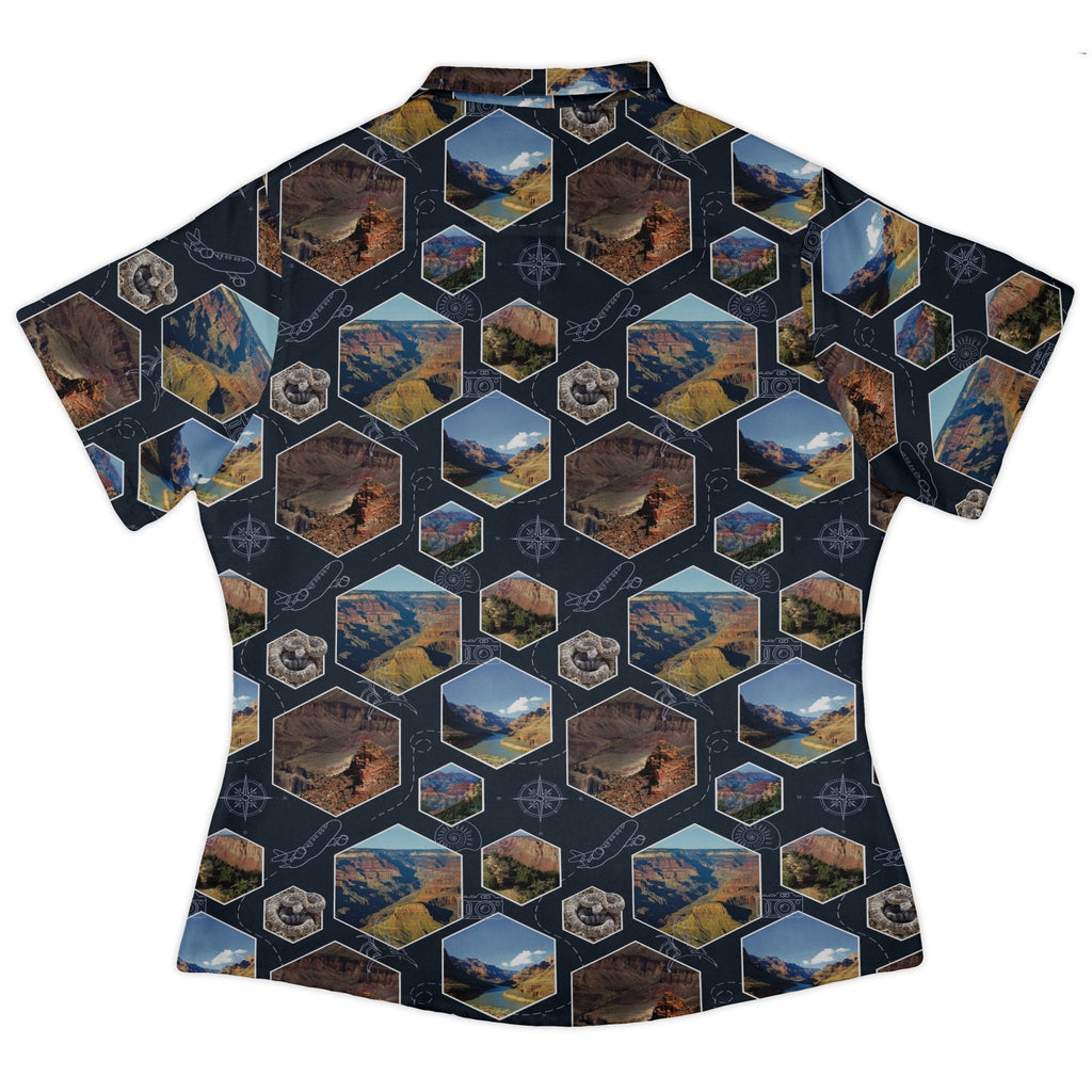 Grand Canyon Wonder Curvy Button Up Shirt Geek Nerd 0925 All Adult Button Up Shirts Designs by Nathan