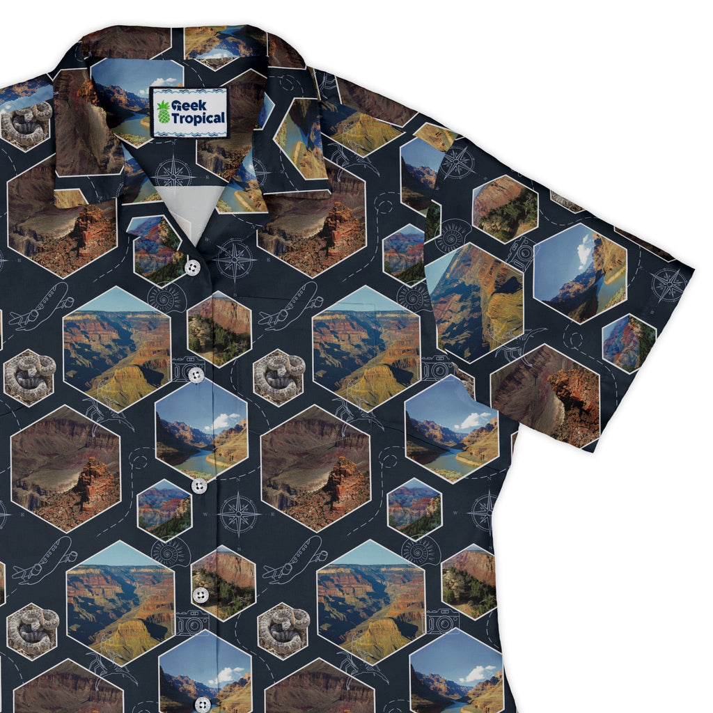 Grand Canyon Wonder Curvy Button Up Shirt Geek Nerd 0925 All Adult Button Up Shirts Designs by Nathan