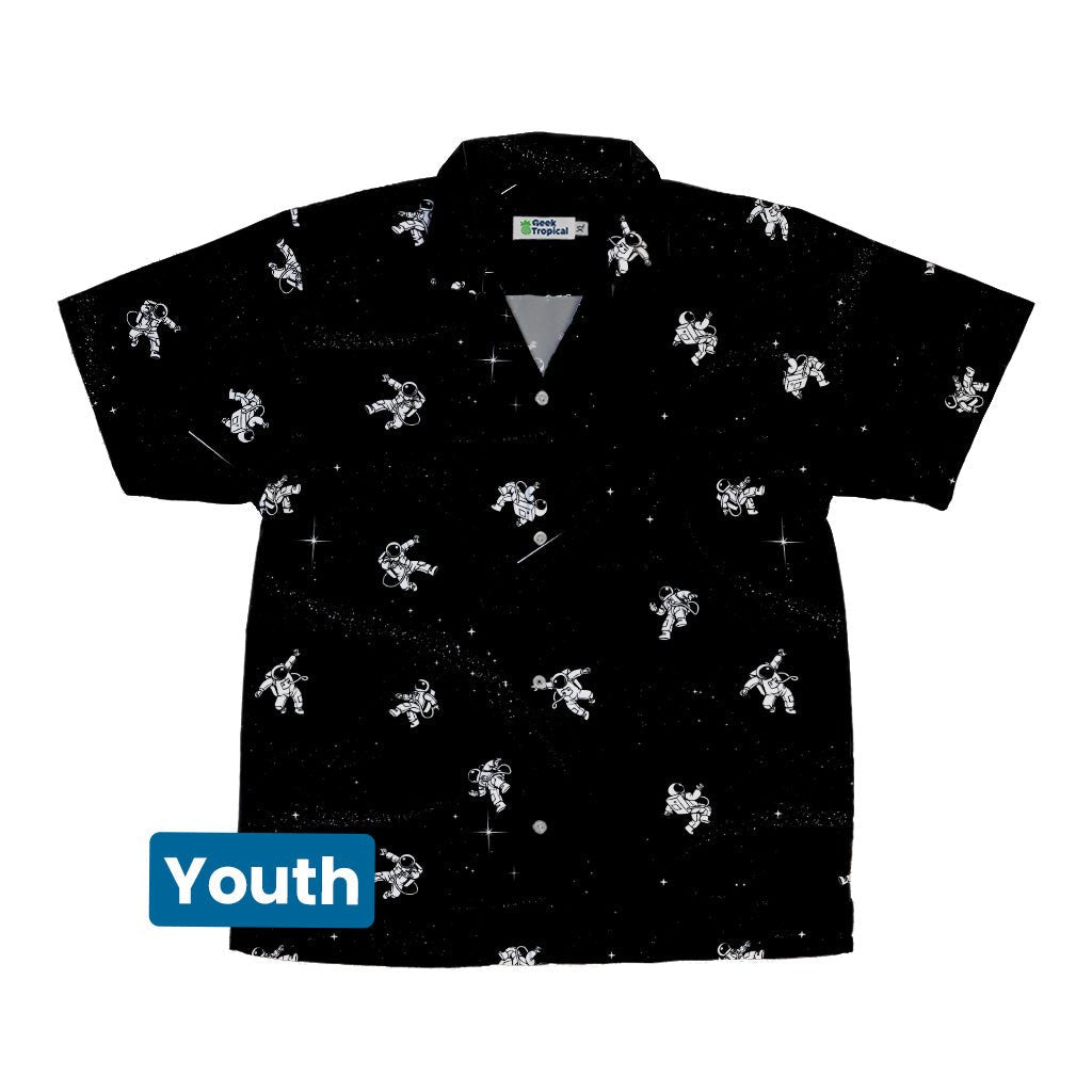 Gravity Reloaded Space Youth Hawaiian Shirt - Design by Tobe Fonseca - outer space & astronaut print - Q3 - 2