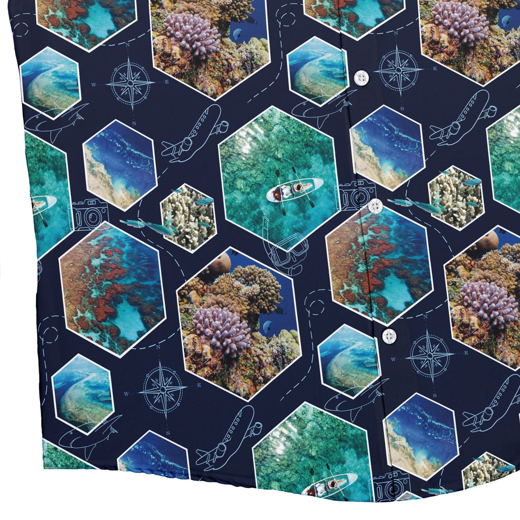 Great Reef Wonder Button Up Shirt Geek Nerd 0925 adult sizing All Adult Button Up Shirts