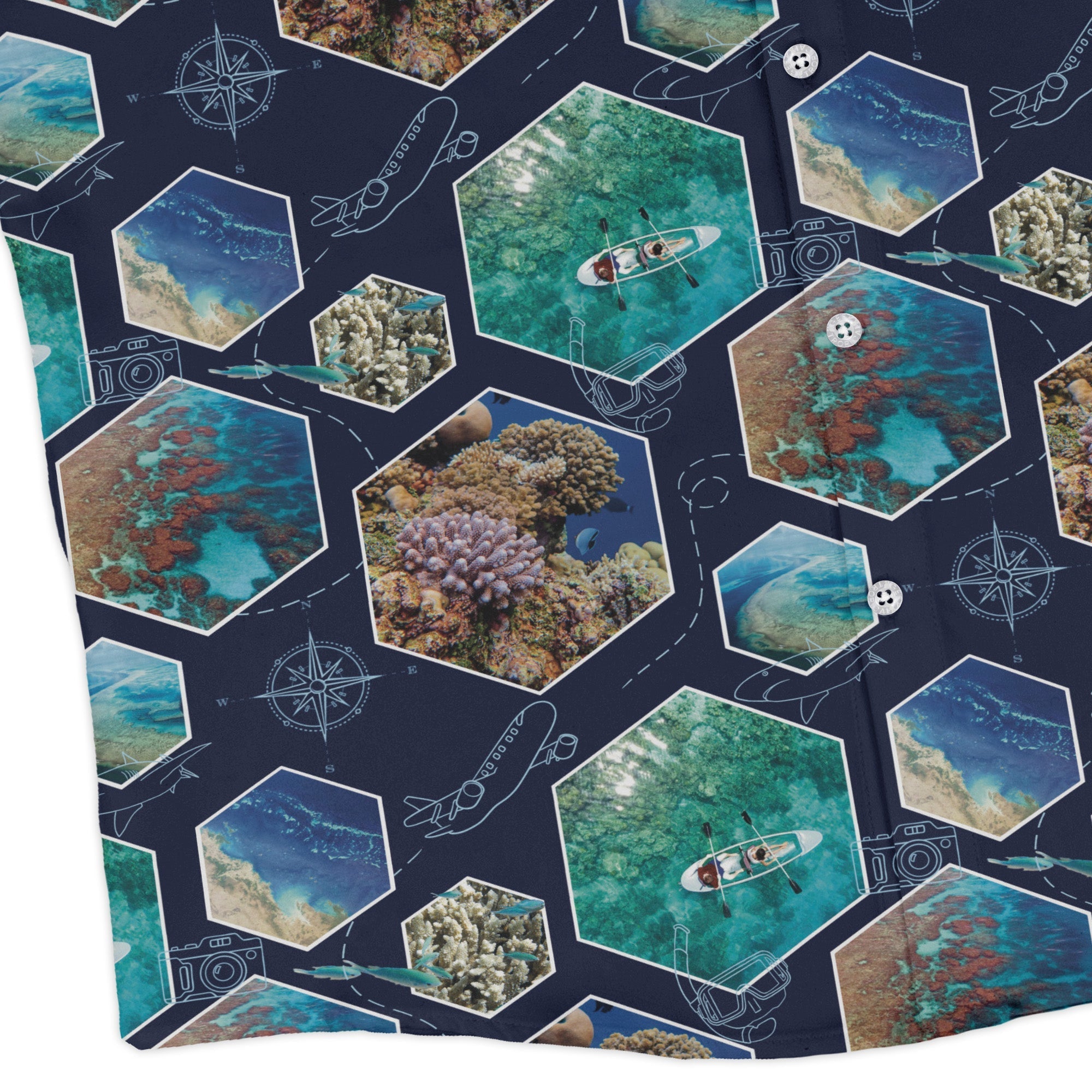 Great Reef Wonder Long Sleeve Button Up Shirt Geek Nerd 0925 adult sizing All Adult Button Up Shirts