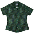 Green Dragon Scales Curvy Button Up Shirt Geek Nerd Designs by Nathan dnd & rpg print women