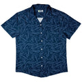 Guitar Blossoms Blue Button Up Shirt - adult sizing - Design by Dunking Toast - music print