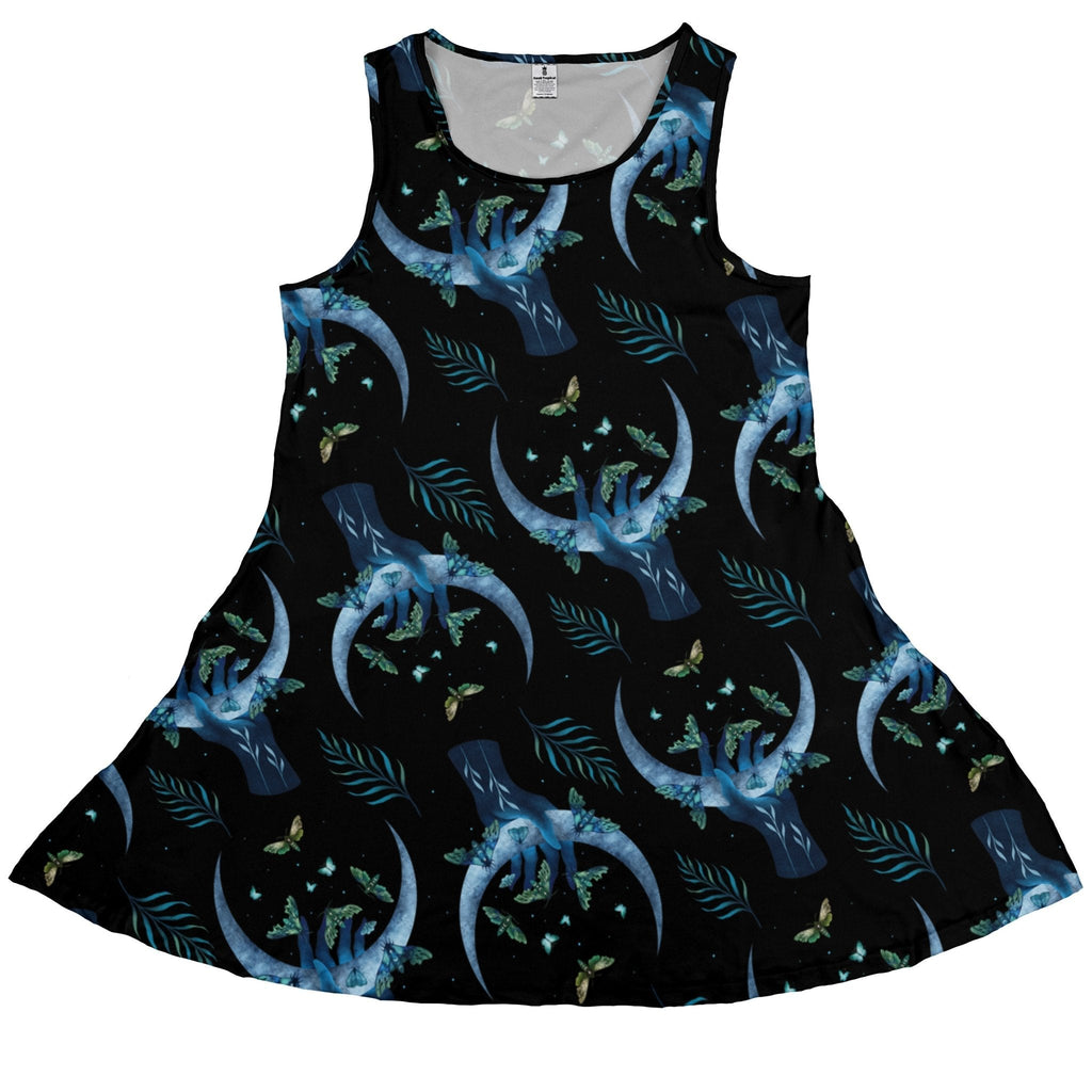 Hand on the Moon Moth Dress Geek Nerd Design by Episodic lx - C outer space & astronaut print