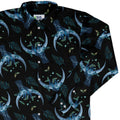 Hand on the Moon Moth Long Sleeve Button Up Shirt Geek Nerd adult sizing Design by Episodic FLOW DESC WRITING