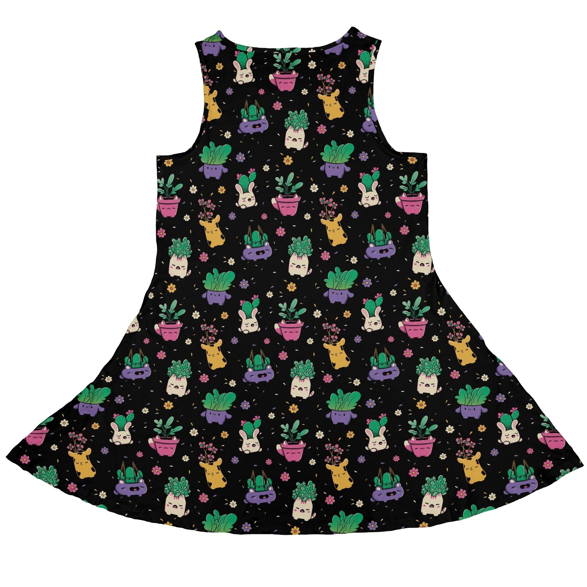 Happy Kawaii Plants Dress Geek Nerd 0925 Botany Print Design by Tobe Fonseca