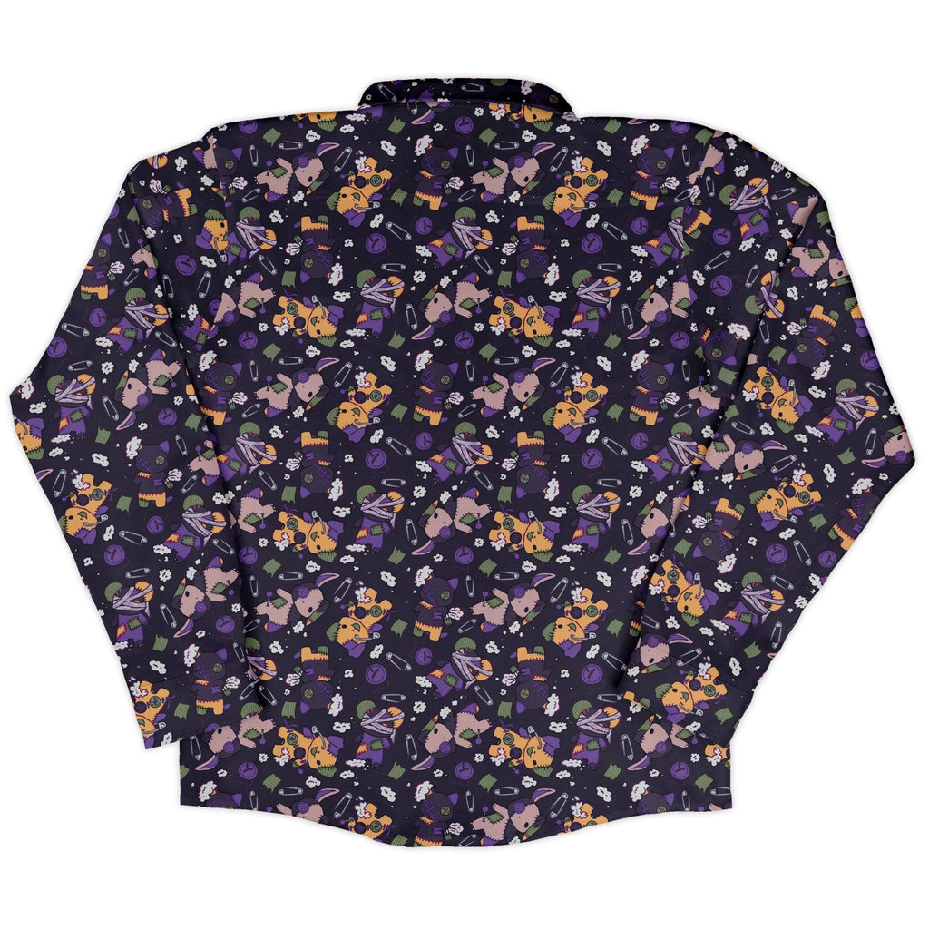 Haunted Plushies Long Sleeve Button Up Shirt Geek Nerd 0925 adult sizing All Adult Button Up Shirts