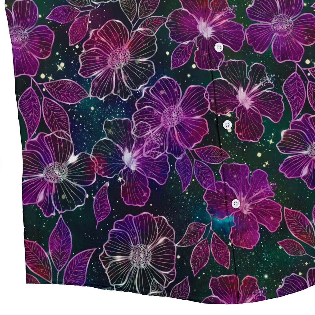 Hawaiian Blooms Space Button Up Shirt - adult sizing - Botany Print - Designs by Nathan